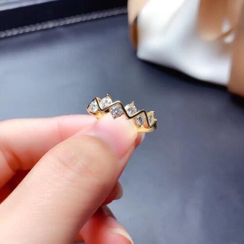 Crackling moissanite gemstone ring for women jewelry engagement ring for wedding 925 sterling silver ring birthday New Year gift