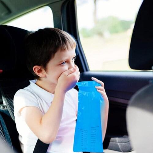 1Pcs Handle Disposable Bag Outdoor Travel Car Airplane Motion Sickness Carsick Nausea Vomit Storage Bags Clean Supplies