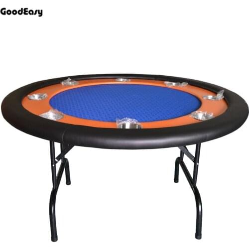 132*132*76cm 4colors Red/Blue/Green/Black Casino Foldable Poker Table Texas Hold'em Baccarat Round Tbale with 8 players