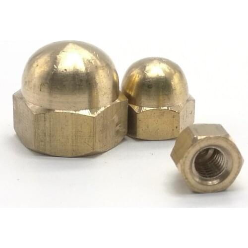 2-20pcs DIN1587 brass steel Acorn Nuts M3 M4 M5 M6 M8 M10 M12 Cap Nut Acorn Dome Head Hex Nuts