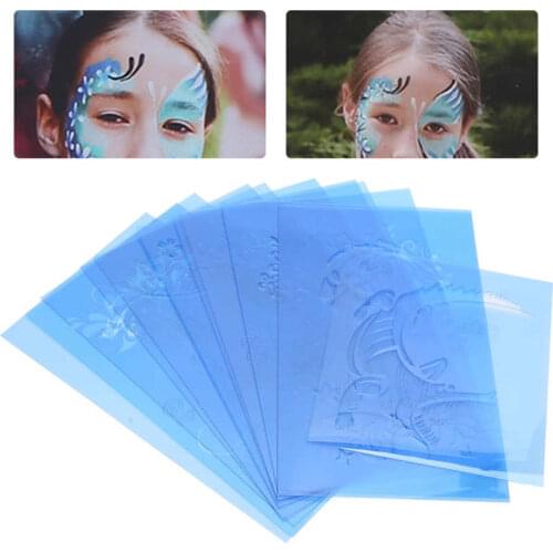 PET Face Painting Template Reusable Face Paint Stencils for Halloween Christmas Party Body Art Makeup Mold Design Tool Accessory