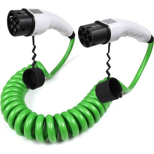 9 Meters 5 Meters 32 Amps EV Fast Charger Cable IEC 62196-2 Type 2 Spiral Lead Coiled Cord