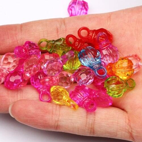 17x11mm Mixed Color Transparent Loose Beads Mini Beetle Shape Acrylic Spacer Beads For DIY Jewelry Making Accessories 30pcs