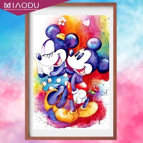Disney DIY Diamond Embroidery Round Drill 5D Cartoon Mickey Diamond Painting Cross Stitch Rhinestone Mosaic Home Decor Gift