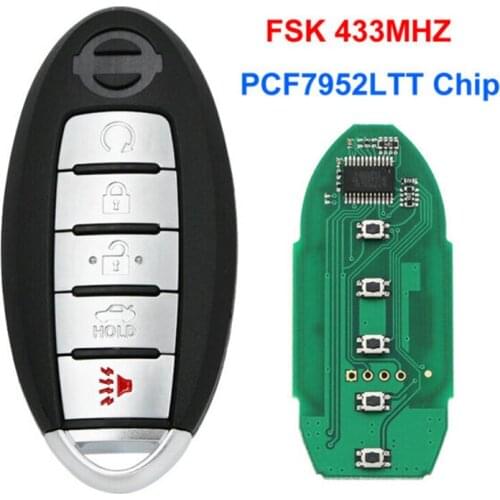 Car Keyless Smart Remote Key 433Mhz with ID46 Chip for Nissan PATROL Armada CWTWB1G744 Intelligent Smart Key