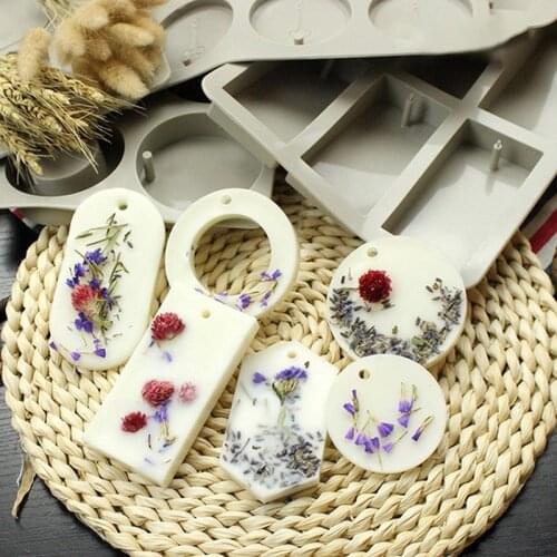 Flower Soap Mold Craft Accessories Soap Mold DIY Silicone Clay Aromatherapy Tablets Molds Hanging Ornaments Wax Molds