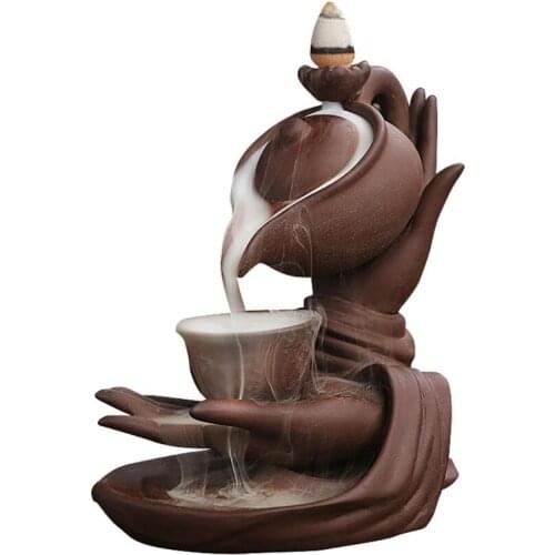 Incense Burner Buddhas-Hand Incense Holder Desktop Decor Decorative Craftwork for Home Office Shops