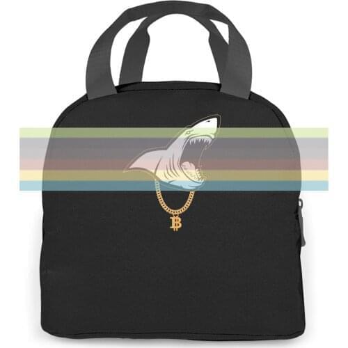 Gangsta Shark Bitcoin Crypto Coin Miner Male & Mens women men Portable insulated lunch bag adult student