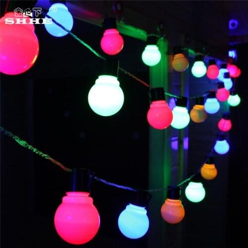 Battery Operated String Lights 5M 20 LED Milky Bulb G50 Fairy Lights for Garden Christmas Wedding Party Holiday Decoration