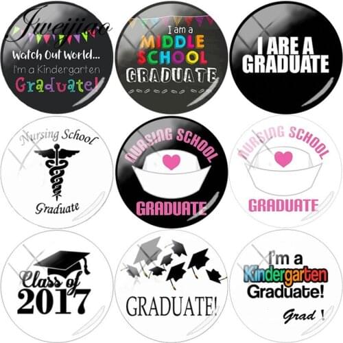 JWEIJIAO Nursing School Graduation Gift DIY Glass Cabochon Dome Photo For Custom Brooch Keychain Stud Earrings Necklaces