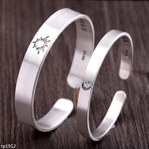KJJEAXCMY Boutique jewelry Foot silver 999 confession couple couple men and women bracelet Xingyue Couples