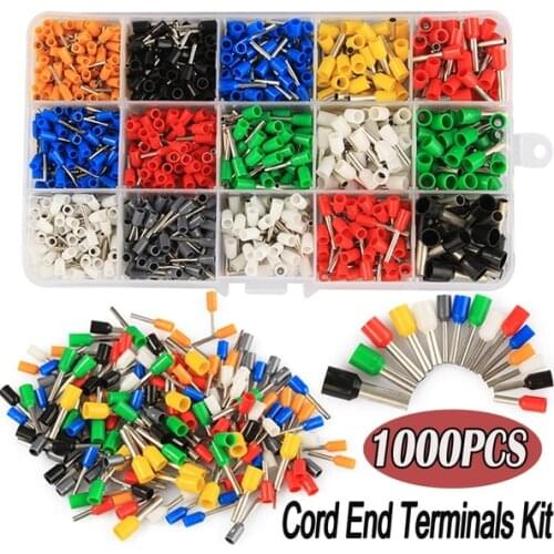 1000PCS Insulated Cord End Terminal Cable Wire End Ferrules Wire Connector Crimping Terminals 0.5-6mm2 Assortment Kits