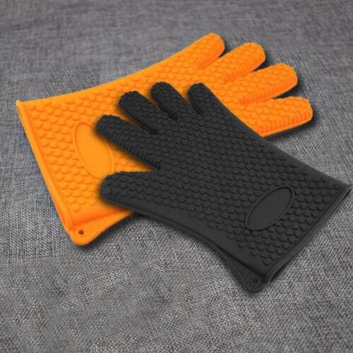 Kitchen Heat Resistant Silicone Glove Oven Pot Holder Baking BBQ Cooking Mitt