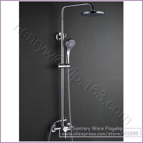 L15178 - Luxury Wall Mounted Chrome Color High Quality Brass Head Rain Shower Set
