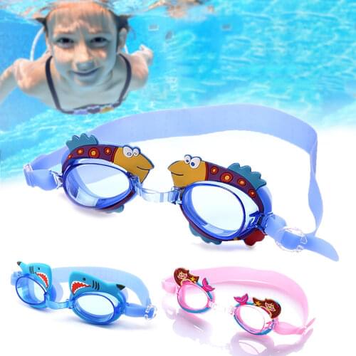 Summer Kids Swiming Glasses Cartoon Acetate Eyeglasses Frames Pool Training UV Shield Anti Fog Adjustable Water Sports Goggles