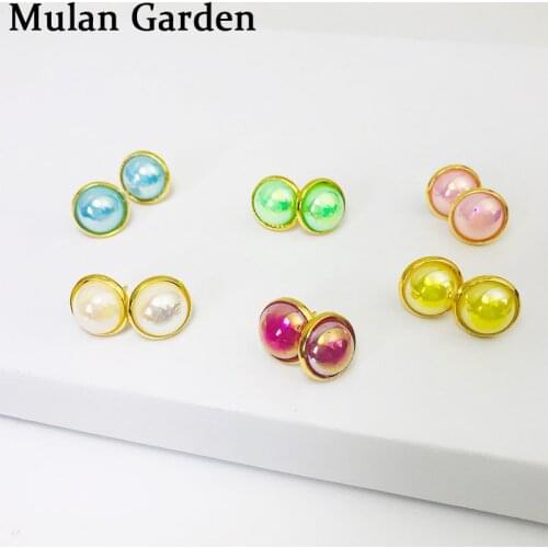 M&G Shiny Colorful Rhinestone Stud Earrings Set Personality Cute Fashion Earrings Women Jewelry Accessories Hot Sale Gift Friend
