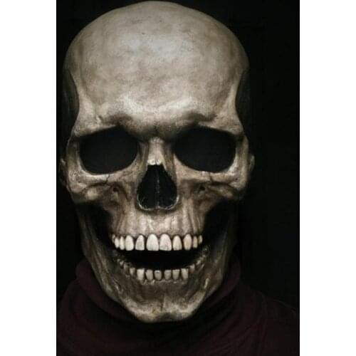Halloween Mask Movable Jaw Full Head Skull Mask Halloween Decoration Horror Scary Mask Cosplay Party Decor Skull Helmet