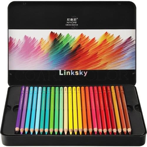 NYONI Oily, Watercolour Pencil Set for Adults and Kids Drawing - In Tin Box,Professional Colouring Pencils for Artists