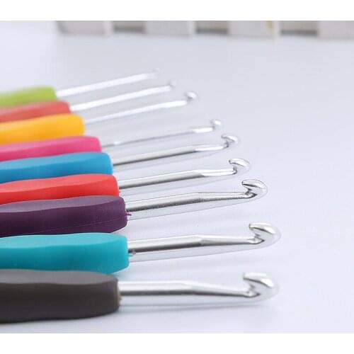 9PCs Mixed Metal Hook Crochet Template Kit TPR Aluminum Knitting Needles For Loom Tool Band DIY Crafts Crochet Hooks