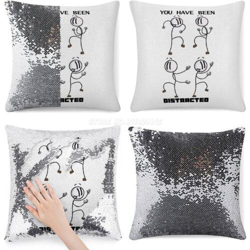 Distraction Dance Sequin Pillowcase Glitter Throw Pillow for Party Cafe Home Sofa Henry Stickmin Henry Stickman Meme Distracti