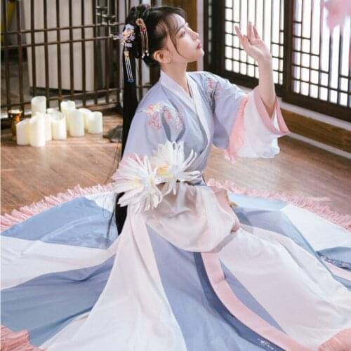 New Hanfu Dress Chinese Traditional Dance Costumes Ancient Han Dynasty Princess Dress Folk Dance Costume National Hanfu Outfit