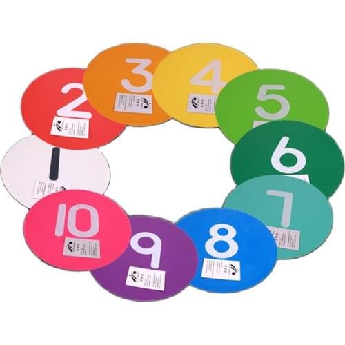 Factory wholesale high quality 30 cm big size PVC soccer training flat digital marker cone football training plate marker disc