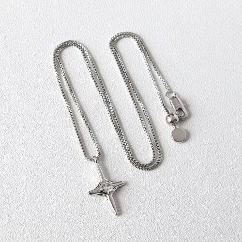Ins wind cross necklace female collarbone chain female adjustable pendant jewelry feel simple accessories