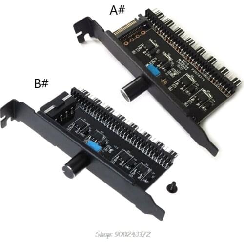 PC 8 Channels Fan Hub Cooling Fan Speed Controller for CPU Case HDD VGA PWM Fan PCI Bracket Power 12V SATA/4Pin S30 20 Dropship