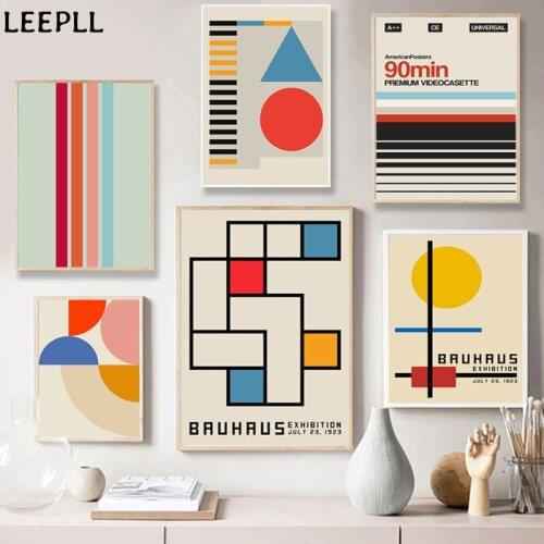 Nordic Retro Color Geometric Pattern Poster Abstract Line Canvas Painting Wall Art Printing Painting Living Room Home Decoration