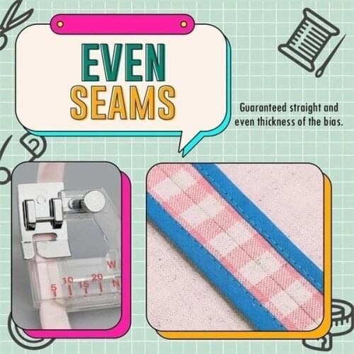 Adjustable Bias Tape Binding Foot Snap On Presser Foot For Brother Sewing Machine Accessories adjustable width binding