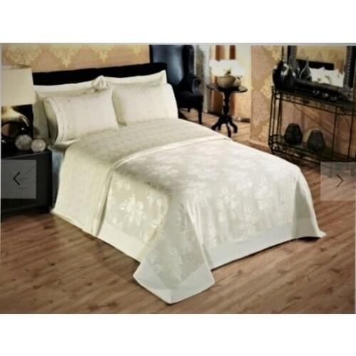 Luxury French Guipure Laced Double Pearl Pique Set-Quality Bedspread/Bed Cover- Pillowcases-Coverlet 6Pieces-Colour Options