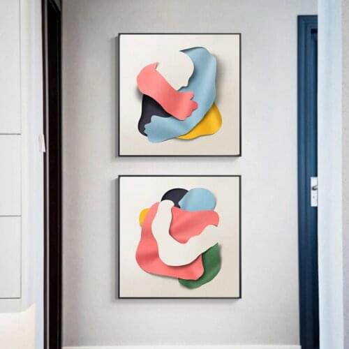 Scandinavian Canvas Cute Hug Character Painting Nordic Poster Figure Print Wall Art Picture Home Decoration No Frame