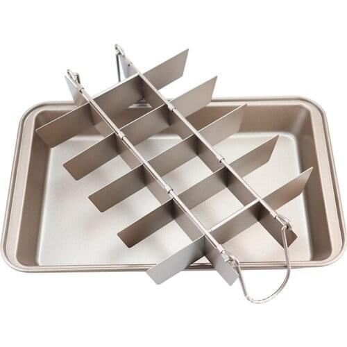 18 Holes Brooklyn Brownie Pan Copper Nonstick Baking Pan with Built-In Slicer Ensures Perfect Crispy Edges Metal Utensi