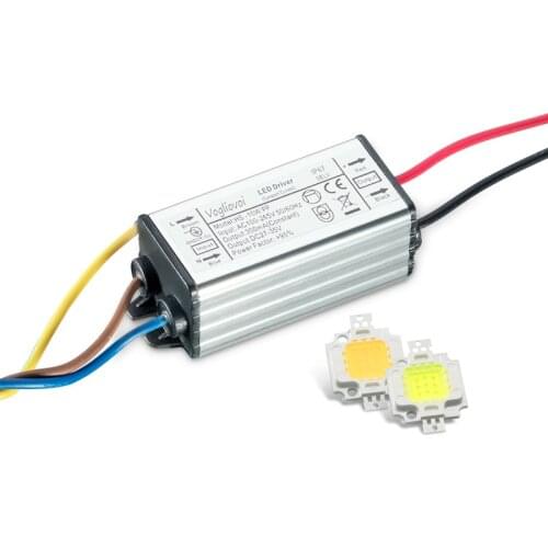 Vogliovoi Full Power Set Transformer 10W AC85-265V Waterproof Aluminum + 30MIL 3500K 6500K LED Chip For Bulb Floodlight