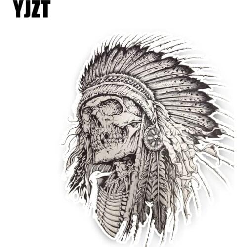 YJZT 12CM*15CM Car Styling India Skull Body Decal Creative Car Sticker Accessories 6-2461