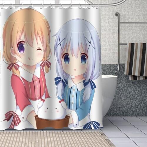 Custom Anime Hoto Cocoa Shower Curtain With Plastic Hooks Modern Fabric Bath Curtains Home Decor Curtains Custom Your image