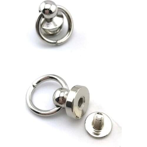ZENTEII Plated Head Button O Ring Stud Screwback Luggage Bag Buckle Tongs Snap Hook Handmade DIY Leather Parts Accessory
