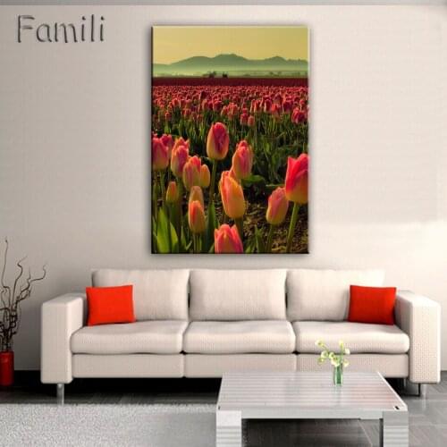 1pcs Print poster canvas Wall Art pink Flowers Decoration art oil painting Modular pictures on the wall sitting room(no frame)