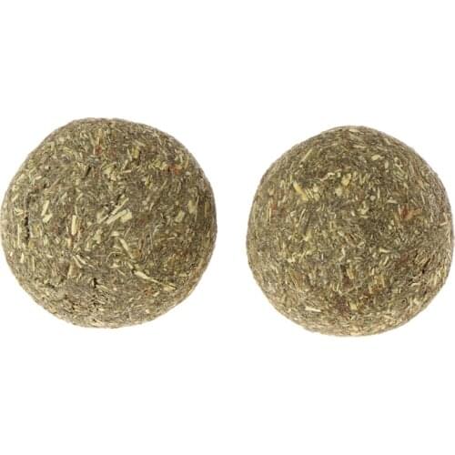 2pcs Pet Teeth Grinding Ball Natural Grass Toys for guniea Pig Rabbit Chinchilla D08D