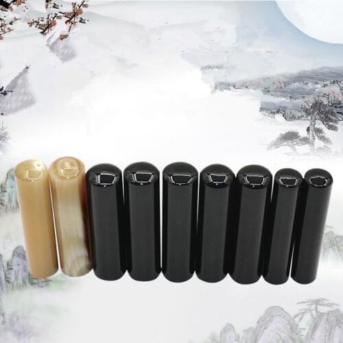 5pcs/lot Wholesale export Japan round chapter black buffalo horn stamps horn stamps chapter