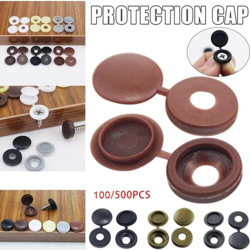 500/100Pcs Plastic Hinged Screw Cover Caps Washer Flip Tops Multiple Colour for Furniture Hardware In Stock