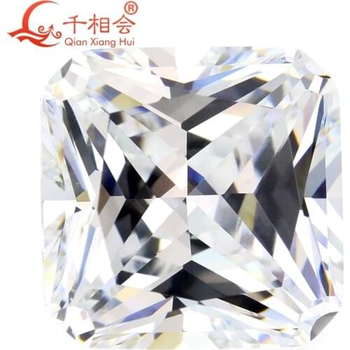 6A white color square shape step cut princess cut for cubic zirconia loose CZ stone made by Qianxiang Hui