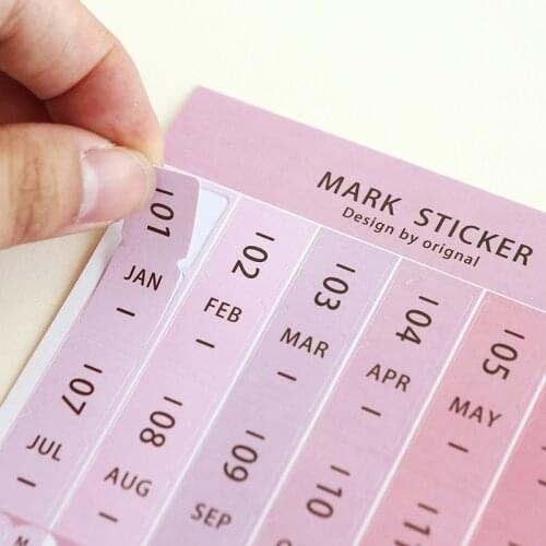 8 Pieces/set Date Memo Stickers Rainbow Gradient Color Hand Account Index Stickers Diary DIY Office Student Stationery Stickers