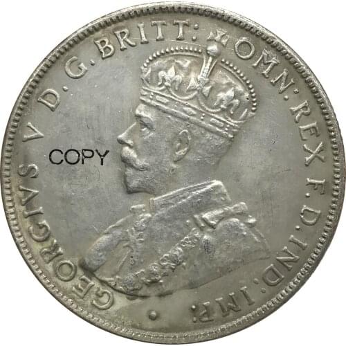Australia George V 1917 M Year One 1 Florin Two Shillings Cuproickel Plated Silver Copy Coins