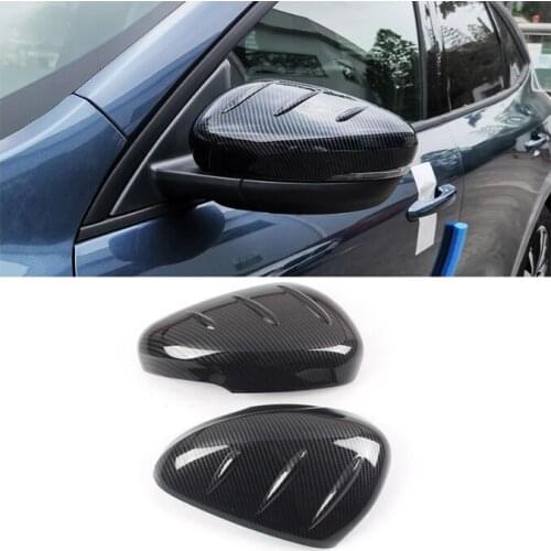 Car Exterior Accessories ABS Chrome/Carbon Rearview Side Door Mirror Cover Trim 2pcs for Ford Kuga Escape 2020