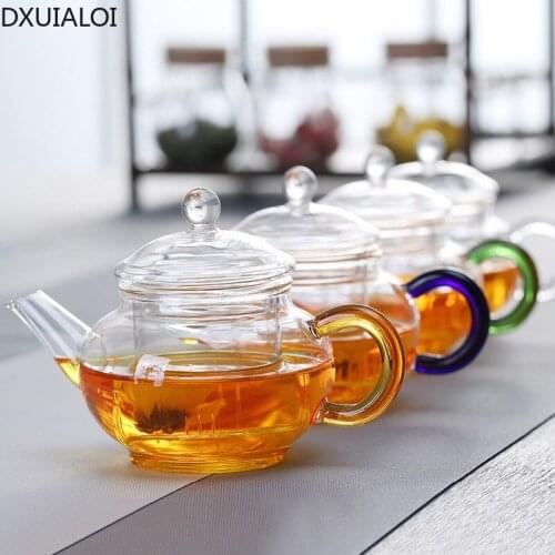 Heat-resistant glass teapot Kung Fu tea set, high temperature resistant with filter high borosilicate teapot, flower teapot