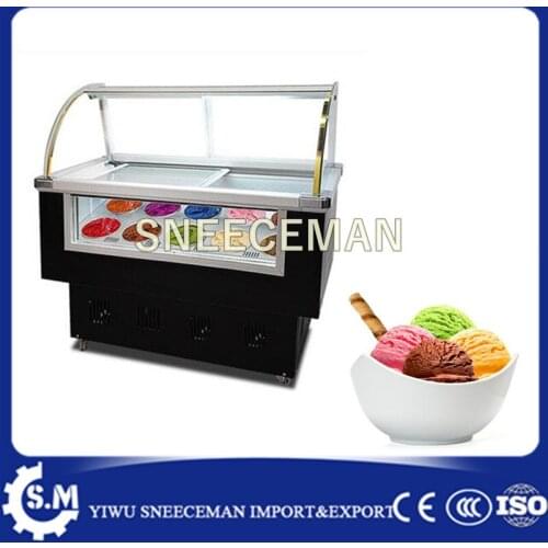 Custom size color Gelato Cabinets Ice Cream Dipping Display Freezer