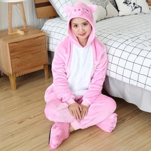 Unicorn Animal Cartoon Panda Stitch Pig Onesies Sleepwear Unicornio One Piece Onesies Pajamas Flannel Homewear Costumes