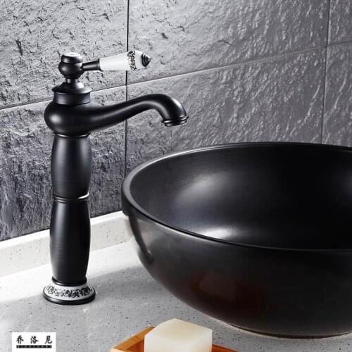 European and American style black antique copper basin top basin faucet washbasin under counter basin hot and cold single hole f