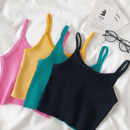HELIAR Crop Top Women 2020 Korean Fashion Clothing mujer camisetas Sexy Tank Top Female Camisole Cute Top Cropped Slim Fit Vest